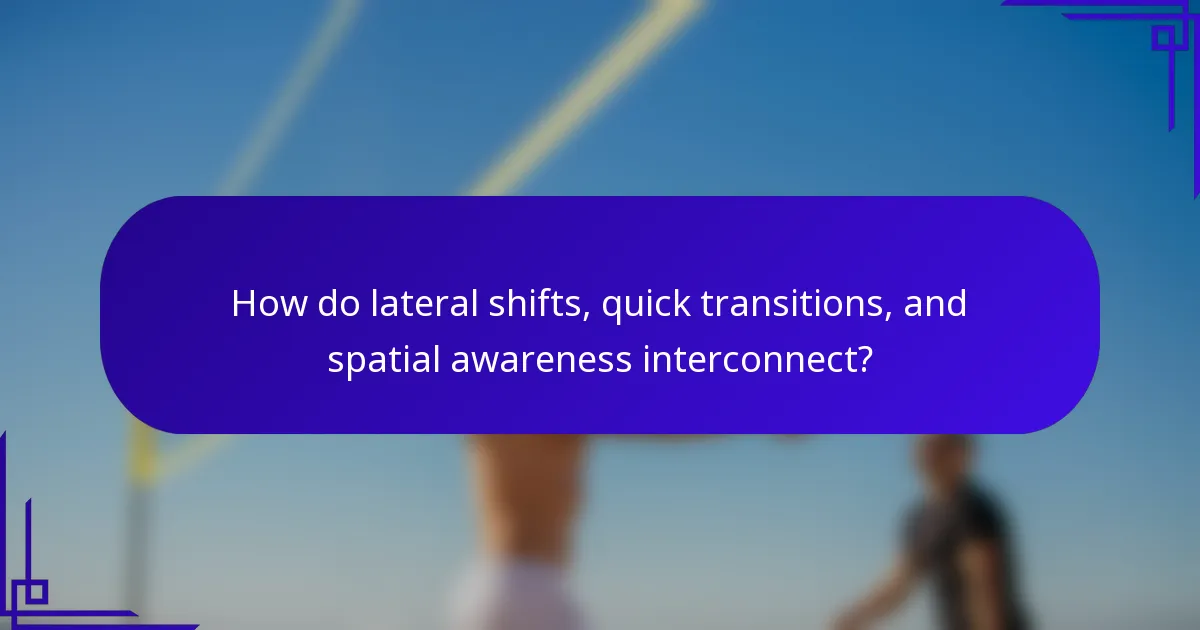 How do lateral shifts, quick transitions, and spatial awareness interconnect?